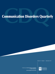 Communication Disorders Quarterly Journal Subscription