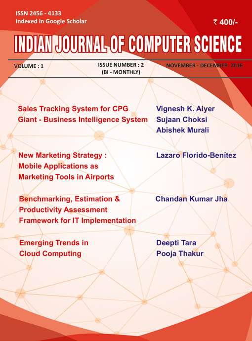 INDIAN JOURNAL OF COMPUTER SCIENCE Journal Subscription INDIAN JOURNAL OF COMPUTER SCIENCE Journal Subscription
